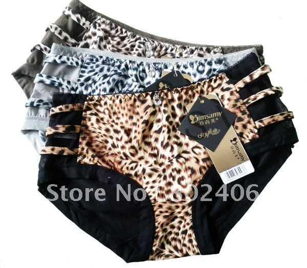 Wholesale - 2012 Fashion 3pcs Lady's Sexy Leopard grain Underwears Comfort Panties 24''-33'' Free shipping