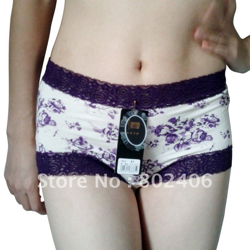 Wholesale - 2012 fashion new Chinese flower lace women's sexy modal underwears panties free shipping M