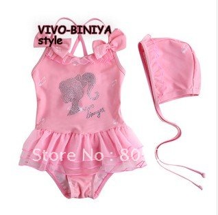 Wholesale - 2012 NEW Children the swimsuit, girl ironed ablazely swimsuit conjoined twins swimsuit