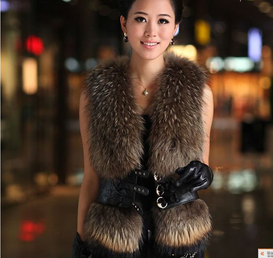 Wholesale 2012 new fur vest jacket a long section of rabbit fur vest jacket # 3985