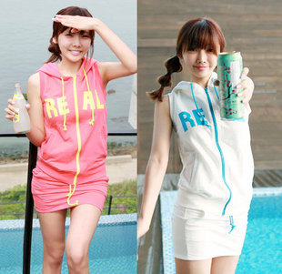 Wholesale 2012 summer sports casual sweatshirt set zipper hooded outerwear dress set dress