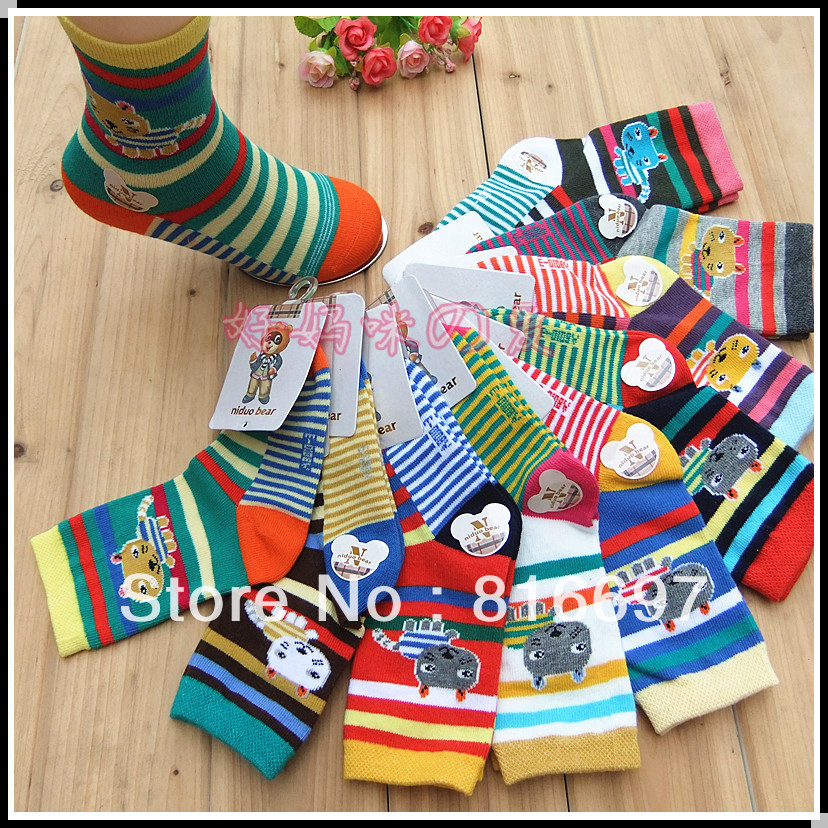 Wholesale,2013 children socks male female child socks relent student socks stripe cat autumn and winter thick socks