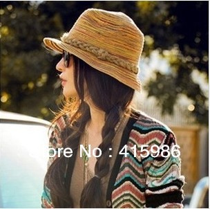 Wholesale 2013 new arrival summer sun hats Manual Pigtail fashion female hat 5piece a lot free shipping