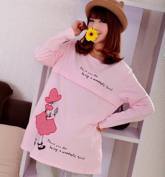 Wholesale - 2013 NEW Spring fashion long sleeve Maternity Tops casual Pregnant women Sweaters Maternity Nursing Wear 5pcs #T13