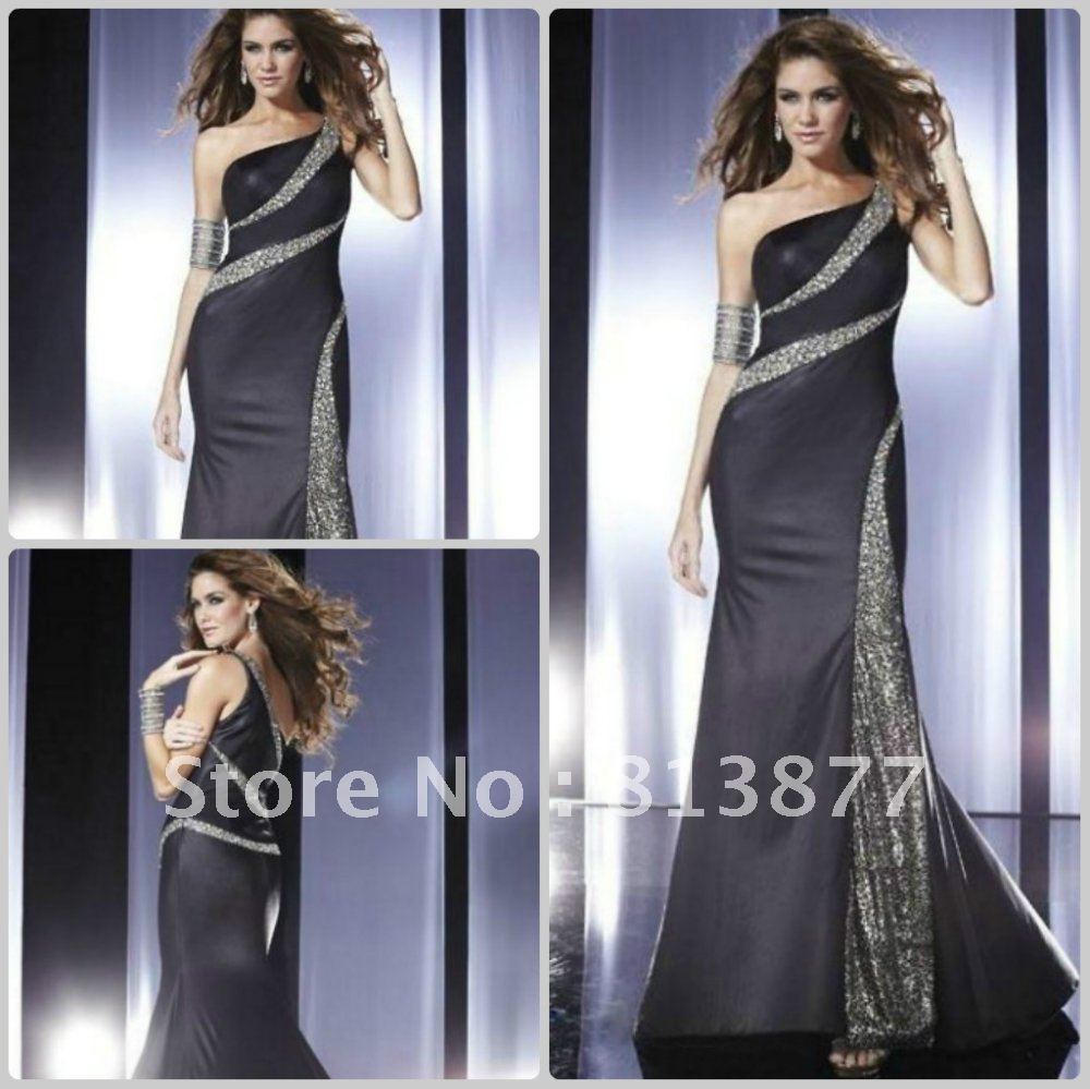 Wholesale, 2013 the latest fashion beautiful sexy shoulder beaded party dress dress free delivery