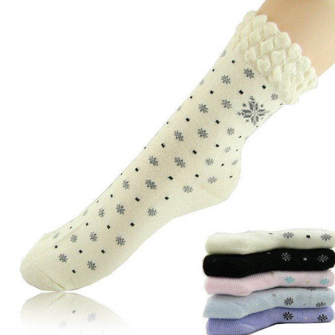 Wholesale 20pairs/lot  Korean Style 100% Cotton Long Lace Socks Women Free Shipping