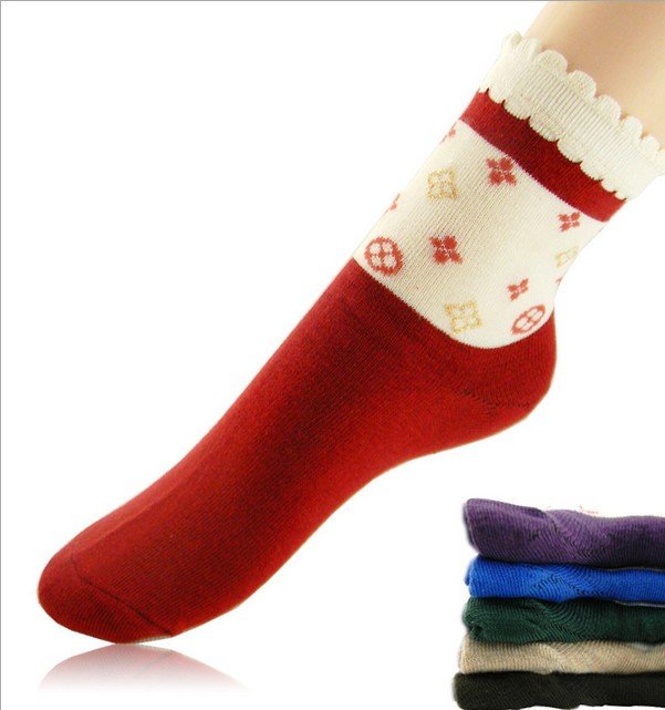 Wholesale 20pairs/lot Socks Korea Style 100% Cotton Lace Socks Women Free Shipping