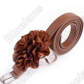 Wholesale 20pcs/lot Fashion Elegant Ladies Faux Leather Korean Waist Belt Flower Belts Good Gift Free Shipping 6251