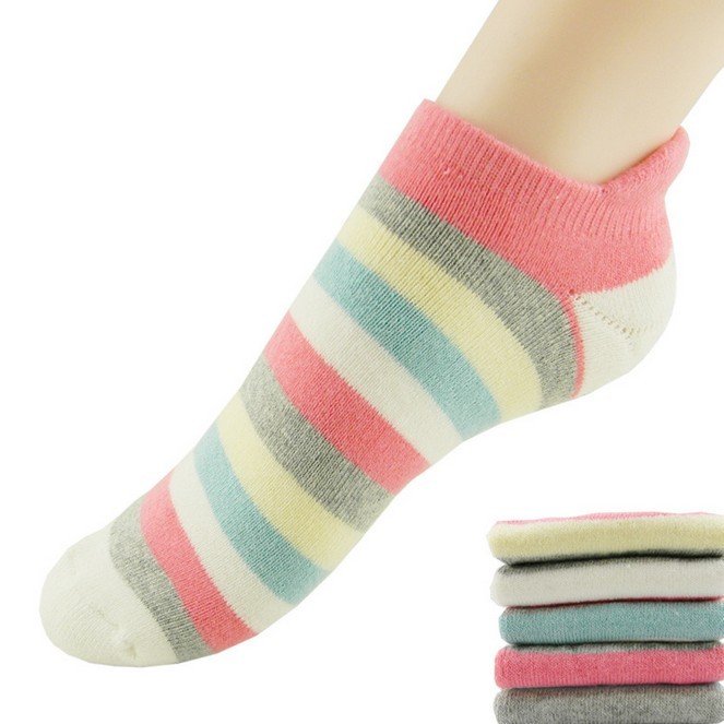 Wholesale 24pairs/lot Fashion Women Striped Embroidery Cotton Socks Free Shipping