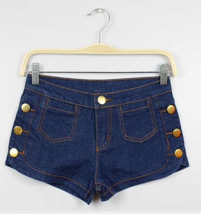 Wholesale 2pcs/lot Free Shipping Golden Button short jeans, jeans shorts,online shop clothes,short pants, new jeans pants