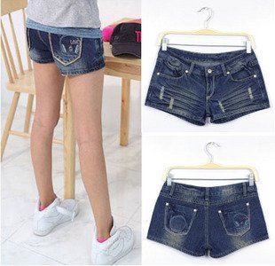 Wholesale 2pcs/lot Free Shipping Korea Distressed new hip repair leg jeans pants,jeans woman denim shorts,women shorts