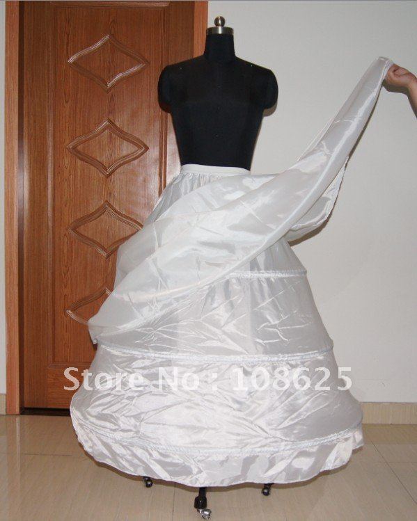 Wholesale  3 Hoop Polyester Taffeta White Flat Closure  Wedding petticoat crinolines slips
