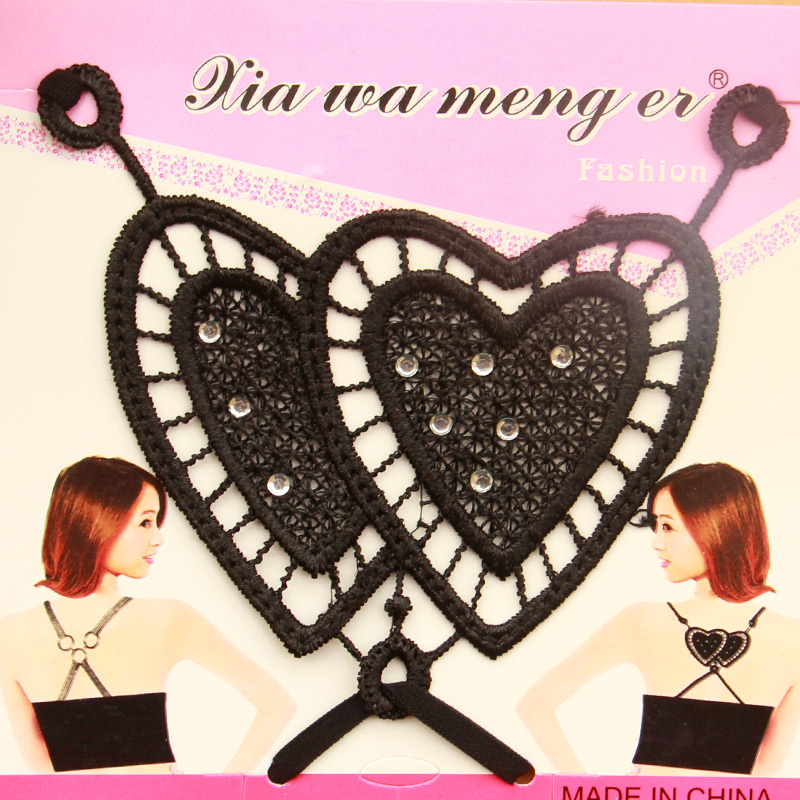 wholesale 3 pcs/lot D2 sexy heart underwear shoulder strap pectoral girdle invisible tape fashion shoulder strap
