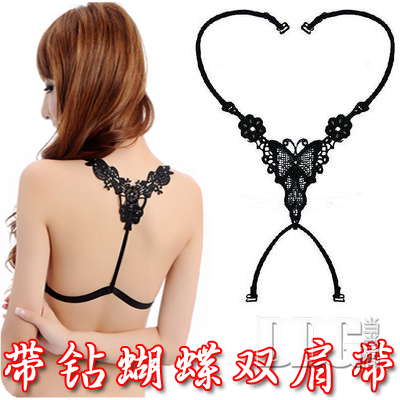 Wholesale 30pcs women invisible shoulder strap sexy crossover underwear bra shoulder strap lace dimond bra straps