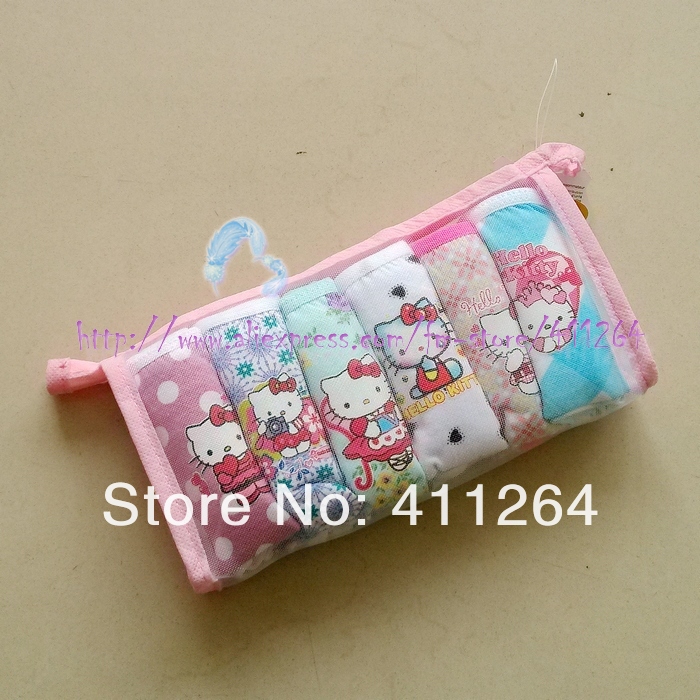 Wholesale 36pcs/lot(2-13Y) hello kitty princess winX Cartoon Underwear Children/Kids/boy's briefs/panties mesh bag Free shipping