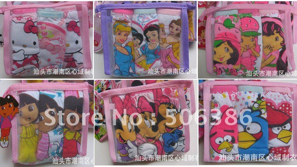 Wholesale 36pcs/lot bay & girls' children underwears,cartoon character Underewear,100% cotton Kids Underwear, children's garment