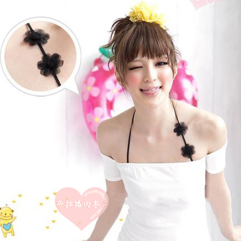 wholesale 3pcs/lot Excellent summer irritably paragraph lace flower halter-neck shoulder strap bra underwear shoulder strap 3