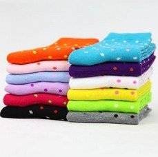 Wholesale 40pairs/lot New Arrival Mix Cotton Cute Candy Color Dot Socks Women Free Shipping