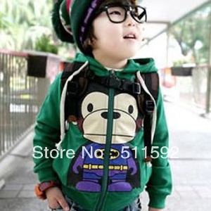 Wholesale 4pcs/lot 2013 New Arrival Kids cotton cute Hoodie, boys and girls spring cartoon Child top clothing Jacket