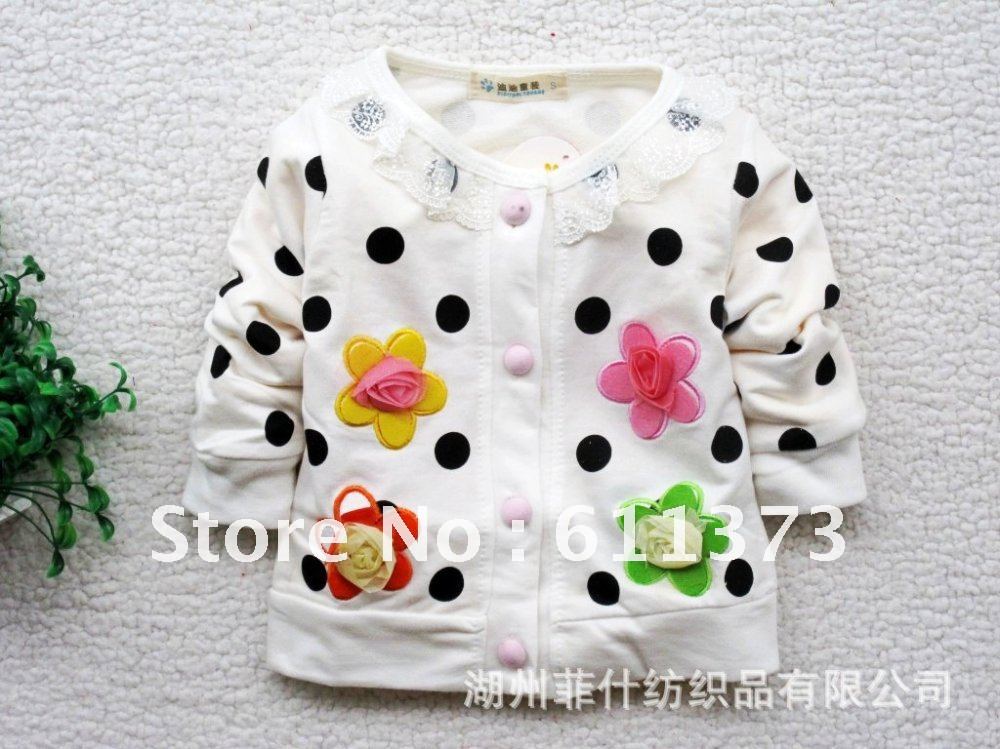 Wholesale 4pieces!Hot Sweet flower girls long-sleeved coat/contracted girls coat/children clothing/baby clothes