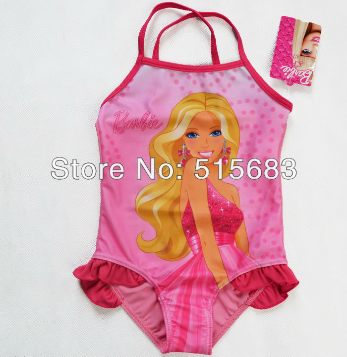Wholesale 5 Set Lots-Girls Swimwear Tankini Beachwear Bikini Swimsuit Dress 2-9Y Bathing Swimming Set Suit Barbie