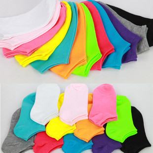 wholesale 50pc/lot factory sale fashion promotioinal knitted sock slippers women's cotton casual candy color sport  ankle socks