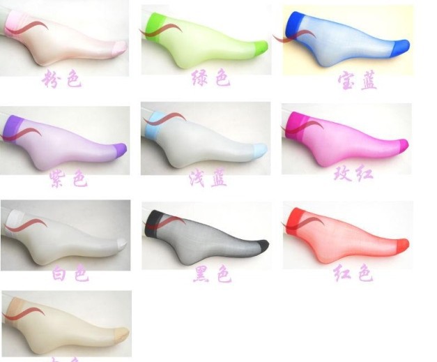 wholesale 50pcs/lot Multicolour silk ultra-thin transparent ladies' socks cheap fashion tights stockings female candy color