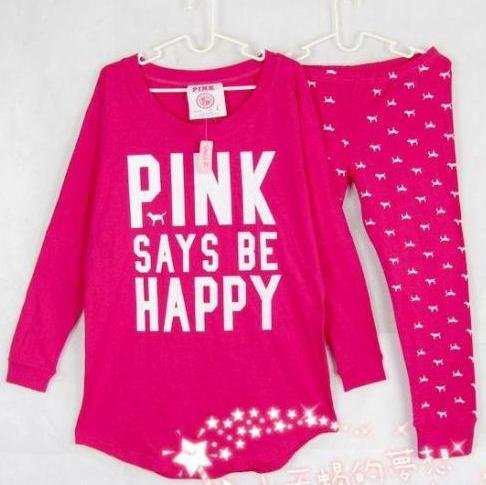 Wholesale 5Colors VSPINK Cotton Women&Ladies Loose Pyjama set &Living Clothes Set 1set FreeShipping