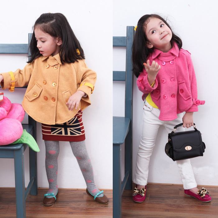 Wholesale 5pcs  2012 Children girl's autumn and winter double breasted trench NO :2218