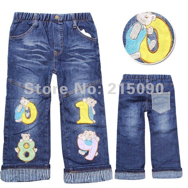 Wholesale 5pcs/lot brand boys thick Warm jeans cotton kids pants winter Boys children jeans baby jeans trousers free shipping