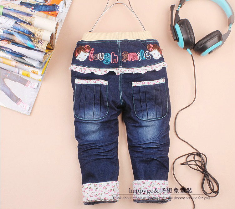 wholesale- 5pcs/lot girls demin jeans children fashion clothing kids pants lovely trousers
