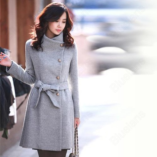 Wholesale 5pcs Women's Fall & Winter Gorgeous Slim Big Lapel Wool Coat Trench Warm Outwear Good Gifts