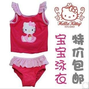 wholesale 5ps/lot 2012 Hello Kitty baby girl rose Bikini Swimsuit Swimwear Free shipping