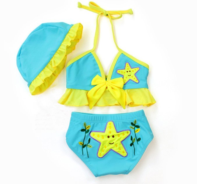 Wholesale 5sets/lot Fashion two pieces Baby Swimwear Kids' beachwear for girls Blue ETYY16 Free Shipping