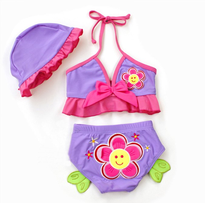 Wholesale 5sets/lot Fashion two pieces Baby Swimwear Kids' beachwear for girls purple ETYY21 Free Shipping