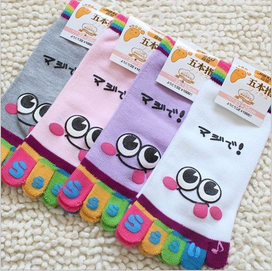 Wholesale 60 pairs/lot New Arrival Mix Cotton Five-toe Socks Women Free Shipping