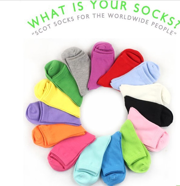 wholesale 6pair solid cotton socks candy colors socks sport socks