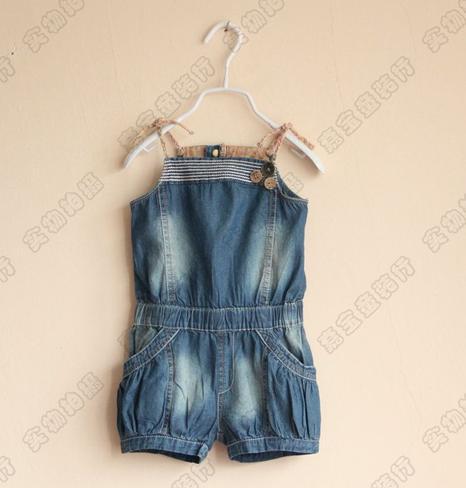 wholesale--6pcs/lot  2013 new girls high quality denim overalls Free shipping