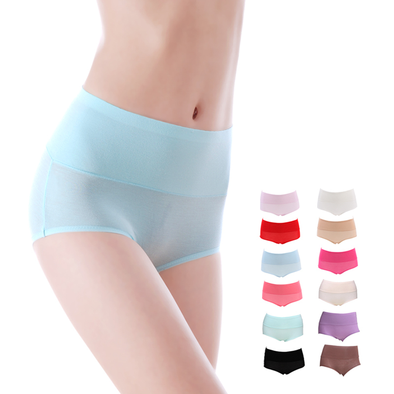 Wholesale! 6PCS/Lot Drawing Butt-Lifting Sexy hHgh Waist Bamboo Viscose Soft Panty Female Panties UP0002A
