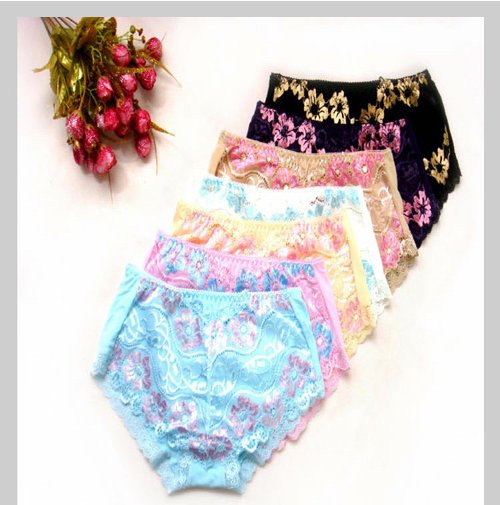 Wholesale 8 pcs/lot BambooFiber Environmental Sexy Lace Underwear Mid waist lady Briefs