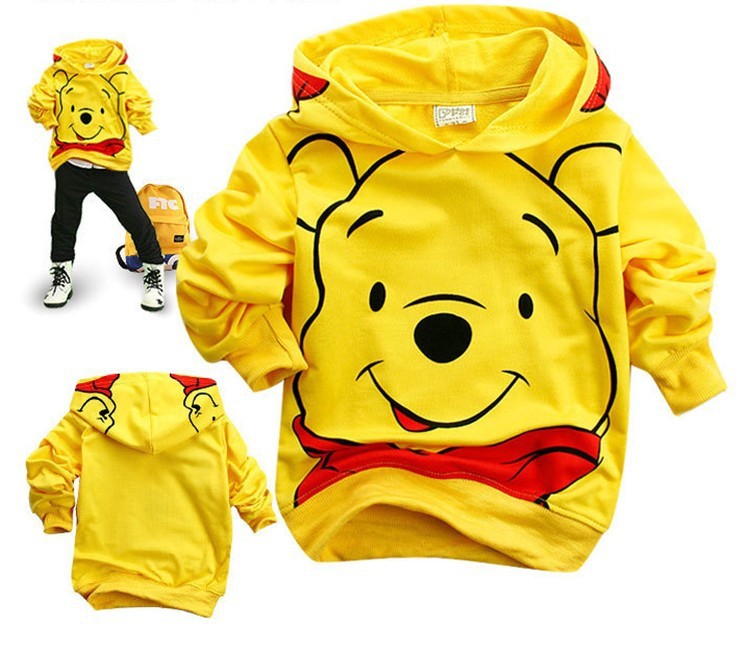 Wholesale and retail cotton Cartoon bear childrens clothing boy's girl's top shirts Hooded Sweater hoodie