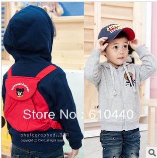 wholesale and retail  Free shipping 2013 Best Selling Children Kids Hoodies Boys Girls Hoodies Sweatshirt backpack Design