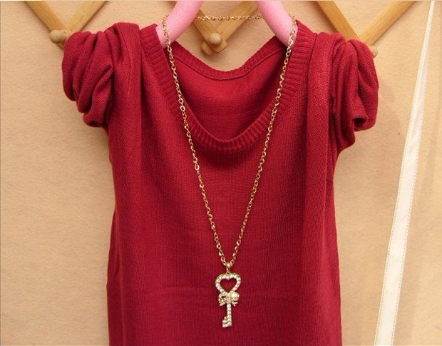 Wholesale and retail new spring and fall and winter long section of the round neck knit backing shirt Free Shipping 10 color
