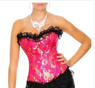 Wholesale and retail Slim lace dimond corset  underwears with push up red
