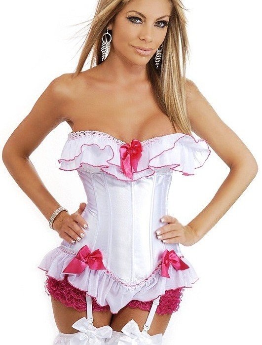 Wholesale and retail white corset  with push up