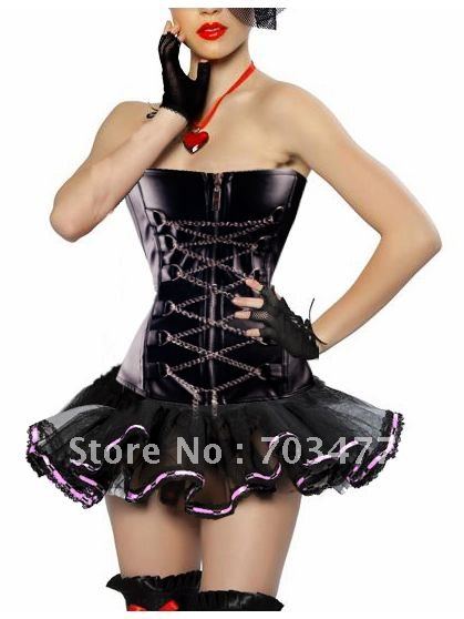 Wholesale and retailer strapless corset with mini dress sexy corset with front closure free shipping high quality