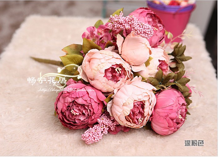 Wholesale artificial flower,beautiful wealth peony ,promote price,home decoration,wedding christmas gift,craft,vast