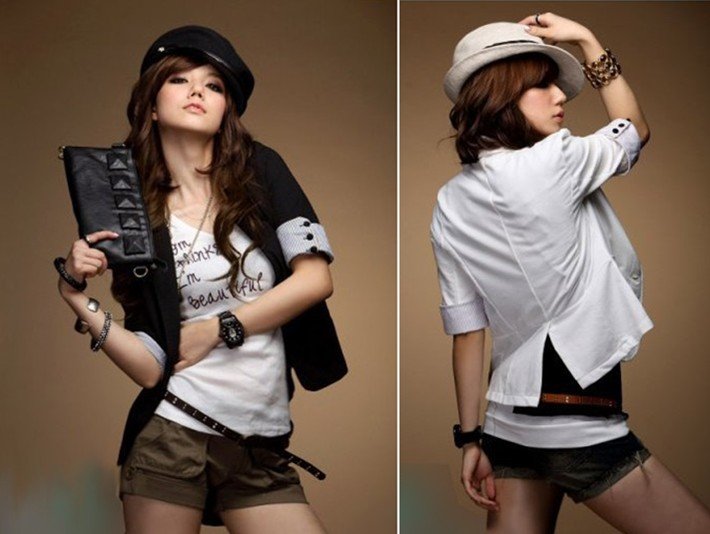 Wholesale Autumn fashion single-breasted womens black outerwear coat / ladies mini jacket clothes / outer garment clothing