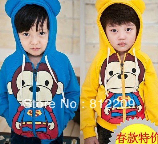 Wholesale Baby boysFashioncartoonHoodies&Sweatshirts  C13445LI  Long sleeve Children coat Tees kids jacket t-shirt,free shipping