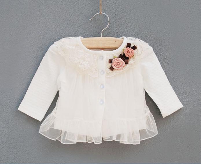 Wholesale Baby Clothes Baby Girl Full Sleeve Lace Blouses Girl Cardigan T_0047
